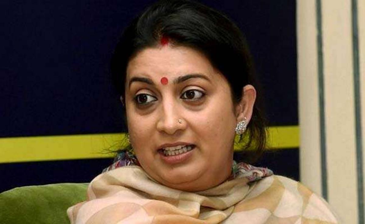 Smriti Irani lashes out at Congress, says Rahul Gandhi is playing Khat politics